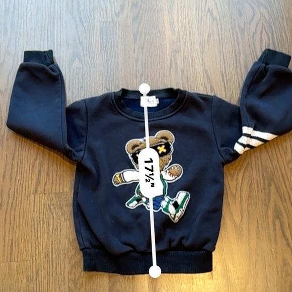 Lola + the Boys BEAR NAVY BLUE VARSITY SWEATSHIRT size 6 nautical coastal - Picture 7 of 8